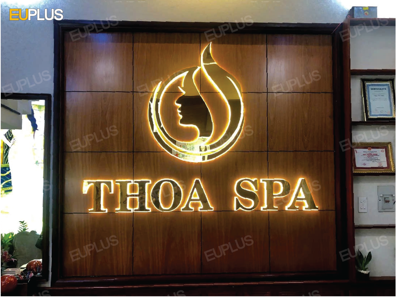 mẫu logo spa sáng đèn