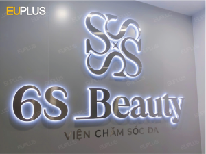 Logo inox trắng xước